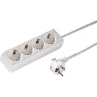 Kaiser Martin 4-weg 45-graden contactdoos met 5m kabel Arctic White (Europese Stekkerdoos) - 1046ZL5-15W/KWS