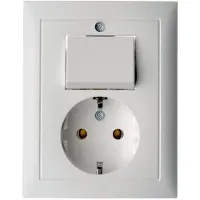 Hager Berker S1 Combinatieschakelaar Stopcontact Polair Wit Mat - 6143561949