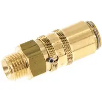 Tameson Messing DN 6 Tempereerkoppeling Snelkoppeling G 1/4 inch Buitendraad Loskoppelbeveiliging Dubbele afsluiting