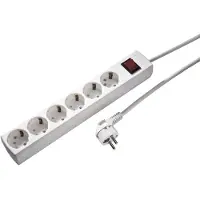 Kaiser Martin 6-voudige contactdoos 45 graden met aardingsschakelaar kabel 1,5m (Europese Stekkerdoos) - 1033ZL/15W/KWS