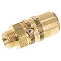 Tameson Messing DN 9 Tempereerkoppeling Snelkoppeling G 3/8 inch Buitendraad Loskoppelbeveiliging Dubbele afsluiting