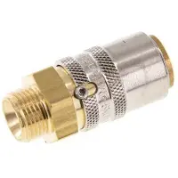 Tameson Messing DN 9 Tempereerkoppeling Snelkoppeling G 3/8 inch Buitendraad Loskoppelbeveiliging