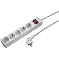 Kaiser Martin 5-voudige contactdoos met aardingsschakelaar en 5M kabel (Europese Stekkerdoos) - 1085ZL5-15W/KWS