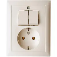 Hager Berker S1 wandcontactdoos met randaarde met afdekplaat glanzend wit - 6143558942