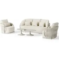Suns Vivaro stoel bank loungeset 5 delig | Camel sand | clouded rope | Pebble desert Bouclé