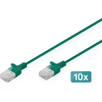 Digitus DK-1618-020S-G-10 RJ45 Netwerkkabel, patchkabel CAT 6 U/UTP 2 m Groen 10 stuk(s)