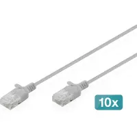 Digitus DK-1618-020S-10 RJ45 Netwerkkabel, patchkabel CAT 6 U/UTP 2 m Grijs 10 stuk(s)