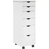 vidaXL Rollende kast met wiel Wit 34 x 39 x 93,5 cm Massief vurenhout