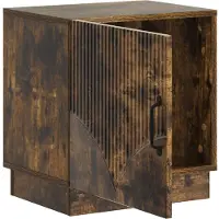 vidaXL Nachtkastje Gerookt eiken 43 x 34,5 x 47 cm Bewerkt hout