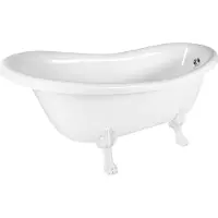 Polysan Retro Vrijstaand bad 157x76,5x73cm, wit, witte poten