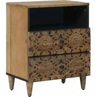 vidaXL Bedkast Bruin 50 x 33 x 60 cm Massief Mango Hout