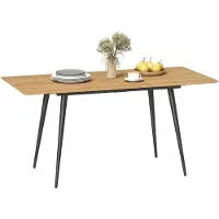 HOMCOM eettafel - uitschuifbaar - voor 6–8 personen - met stalen poten