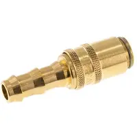 Tameson Messing DN 6 Tempereerkoppeling Snelkoppeling 9.5 mm Slangpilaar Dubbele afsluiting