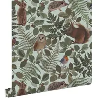 ESTAhome behang bosdieren mintgroen en groen - 53 cm x 10.05 m - 139411