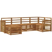 vidaXL Buiten bank set 6 st Naturel Massief Acacia Hout