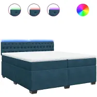vidaXL Boxspring met matras fluweel blauw 200x200 cm