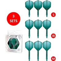 GOAT Air Green Clear NO6 - Multipack - Dart Flights & Shafts - 3 Sets - Medium, Inbetween & Short