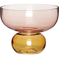 Hubsch Show Vaas 20 Cm Amber/roze - Vazen Glas Rose - 661201