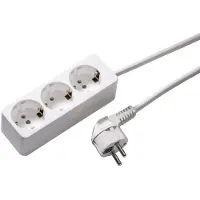 Kaiser Martin 3-weg contactdoos met aardingskabel 5m Arctic White (Europese Stekkerdoos) - 538ZL5-15W/KWS