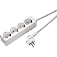 Kaiser Martin MK 4-weg contactdoos met 5m kabel Arctic White (Europese Stekkerdoos) - 541ZL5-15W/KWS