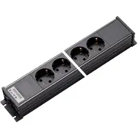 Kaiser Martin MK Power Outlet Strip 3-Weg 45 Graden Hoek AC166 In/Out Zwart (Europese Stekkerdoos) - 1154/3-2/SW