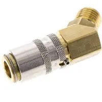 Tameson Messing DN 6 Tempereerkoppeling Snelkoppeling G 1/4 inch Buitendraad Loskoppelbeveiliging 45-deg