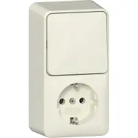 Gira Verticale Oppervlak Montage Schakelaar Stopcontact Combinatie 16A 250V - 417612