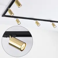 LumenXL Modern 1-fase railsysteem van 3 meter met gouden Mels spots - plafondlamp