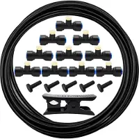 OEM Koelwaterinlaat - 5 meter slang, 10 spuitkoppen, 10 spuitlichamen en 5 eindstukken (zwart)