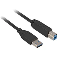 Sharkoon 3m, USB3.0-A/USB3.0-B 3m USB A USB B Zwart USB-kabel