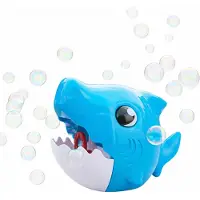 Eddy Toys Bubble Shark Bellenblaasmachine - Blauw - Automatische Bellenblaasmachine met 60 ml Bellenblaasvloeistof - 2 Stuks Set - Blauw/Wit