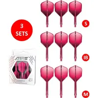 GOAT Air Neon Pink NO6 - Multipack - Dart Flights & Shafts - 3 Sets - Medium, Inbetween & Short