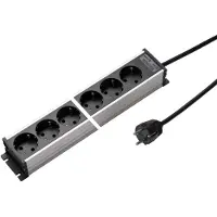 Kaiser Martin 8-weg 45 graden aluminium contactdoos met kabel (Europese Stekkerdoos) - 1302ZL8SW15