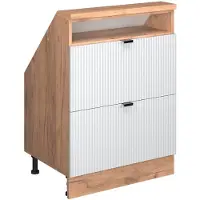 Vicco R-Line Keukenkast voor schuine wand – 60 cm met 2 laden Witte golf