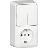 Gira Opbouw Combinatieschakelaar Stopcontact 16A 250V Verticaal - 417512