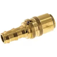 Tameson Messing DN 9 Tempereerkoppeling Snelkoppeling 12.7 mm Slangpilaar Loskoppelbeveiliging Dubbele afsluiting