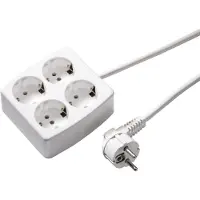 Kaiser Martin 4-Weg contactdoos met aardingscontact 5M kabel Arctic White (Europese Stekkerdoos) - 536ZL5-15W/KWS