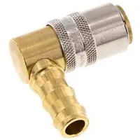 Tameson Messing DN 9 Tempereerkoppeling Snelkoppeling 12.7 mm Slangpilaar Loskoppelbeveiliging 90-deg