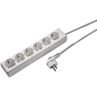 Kaiser Martin 6V 6-Weg stopcontact met 5m kabel Arctic White (Europese Stekkerdoos) - 1060ZL5-15W/KWS