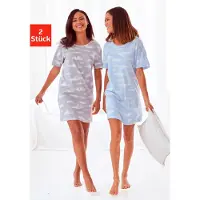 Vivance Nachthemd blauw / grijs / wit