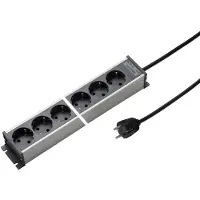 Kaiser Martin 6-voudige contactdoosstrip 45 graden aarding 1,5m kabel (Europese Stekkerdoos) - 1102ZL6L-SG15
