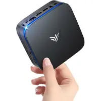 NiPoGi Mini-pc (tot 3,4 GHz), 8 GB DDR4, 256 GB SSD, compacte desktop-pc, 2,5-inch SSD, Gigabit Ethernet, 2,4+5G WiFi, BT4.2, 4K@60Hz UHD, ondersteuning voor twee schermen