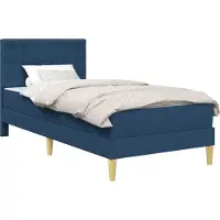 vidaXL Bedframe met matras met hoofdeinde Blauw 90 x 190 cm Stof