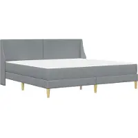 vidaXL Bedframe met matras Lichtgrijs 200 x 200 cm Polyester