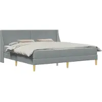 vidaXL Bedframe met matras Lichtgrijs 200 x 200 cm Polyester