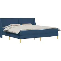 vidaXL Bedframe met matras met hoofdeinde Blauw 180 x 200 cm Polyester