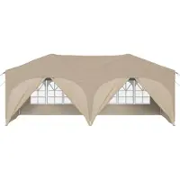 vidaXL Pop-up Feesttent 575 x 288 x 245 cm Crèmekleurig Oxford Stof