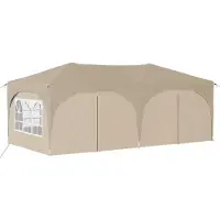 vidaXL Pop-up Feesttent 575 x 288 x 245 cm Crèmekleurig Oxford Stof