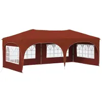 vidaXL Pop-up Feesttent 575 x 288 x 245 cm Terracotta Oxford Stof