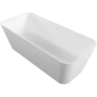 Polysan Leyla Vrijstaand bad 170x78x55cm, solid surface, wit mat